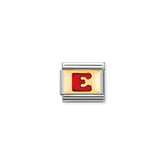 Nomination Composable Classic BUCHST, ROT Edelstahl, Email und 18K-Gold (05_E)